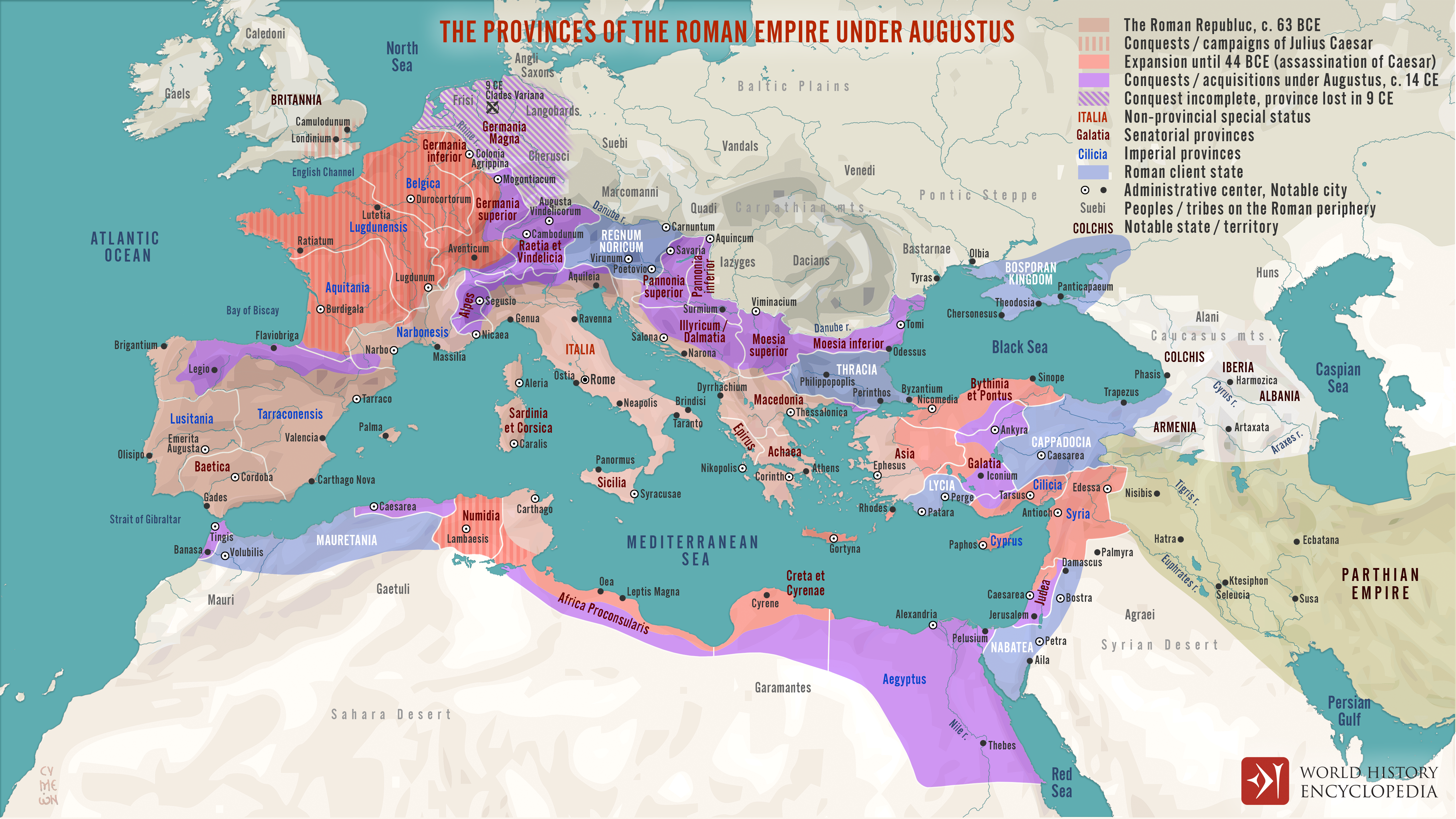 The Provinces of the Roman Empire under Augustus | Dickinson College